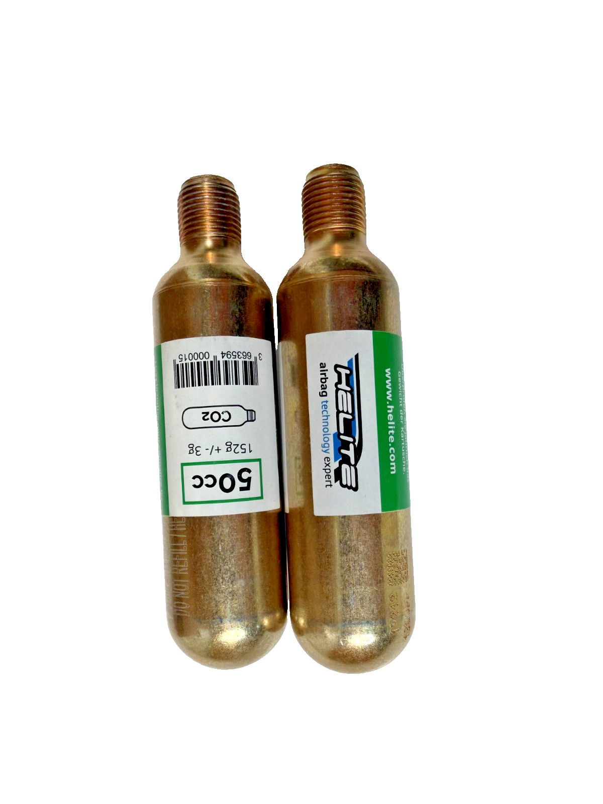 (LOT OF 2) Helite OEM 50CC 152g CO2 Inflator Cartridges For Safety Equipment NEW