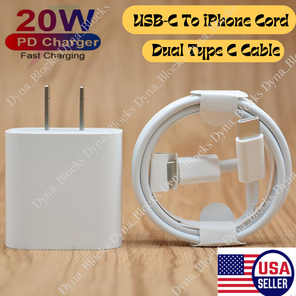 New 20W PD Fast Charger Cube Type C Cable For iPhone 15 14 13 12 11 Pro Max XS 8