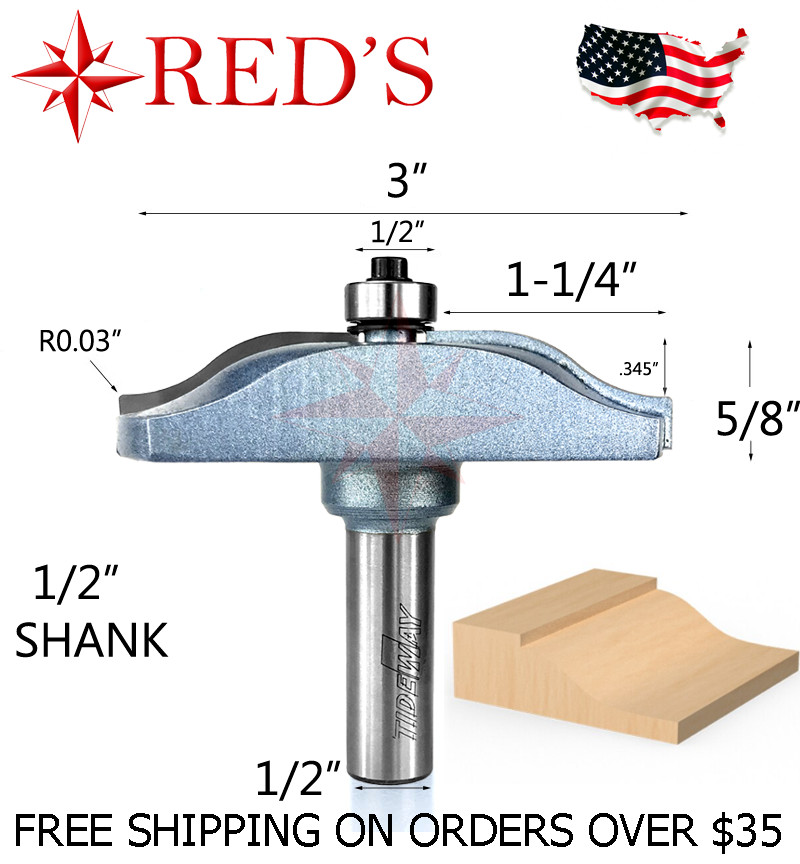Tideway Carbide IND RC12082008 1-1/4" Raised Panel OGEE 1/2" shank router bit