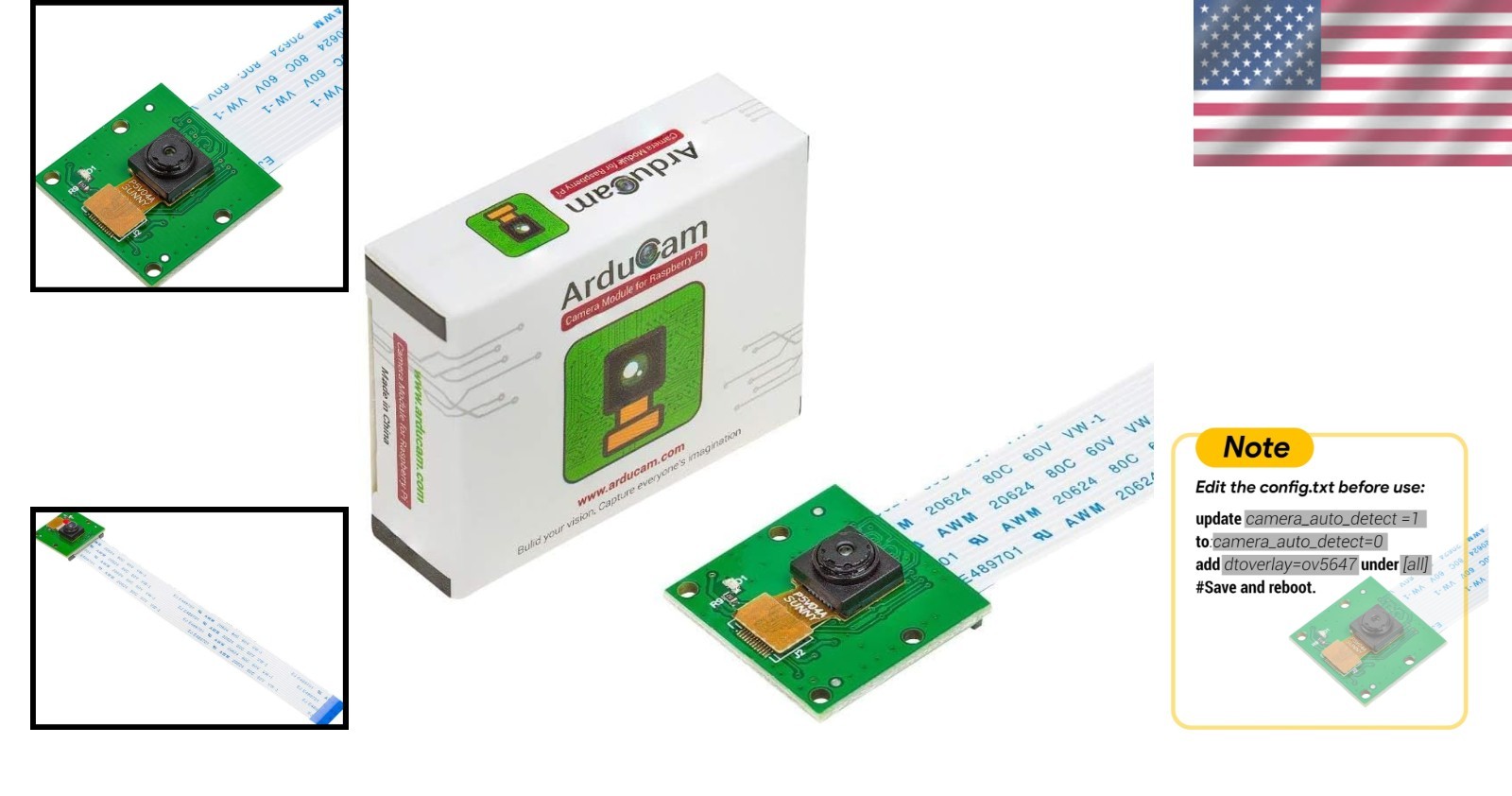 High-Definition 1080p OV5647 Camera for Raspberry Pi 5/4/3/2 - Mini Size