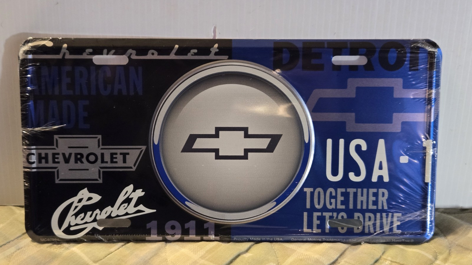 CHEVY CHEVROLET BOWITE LOGO STAMPED Metal License Plate AUTO TAG (NEW)