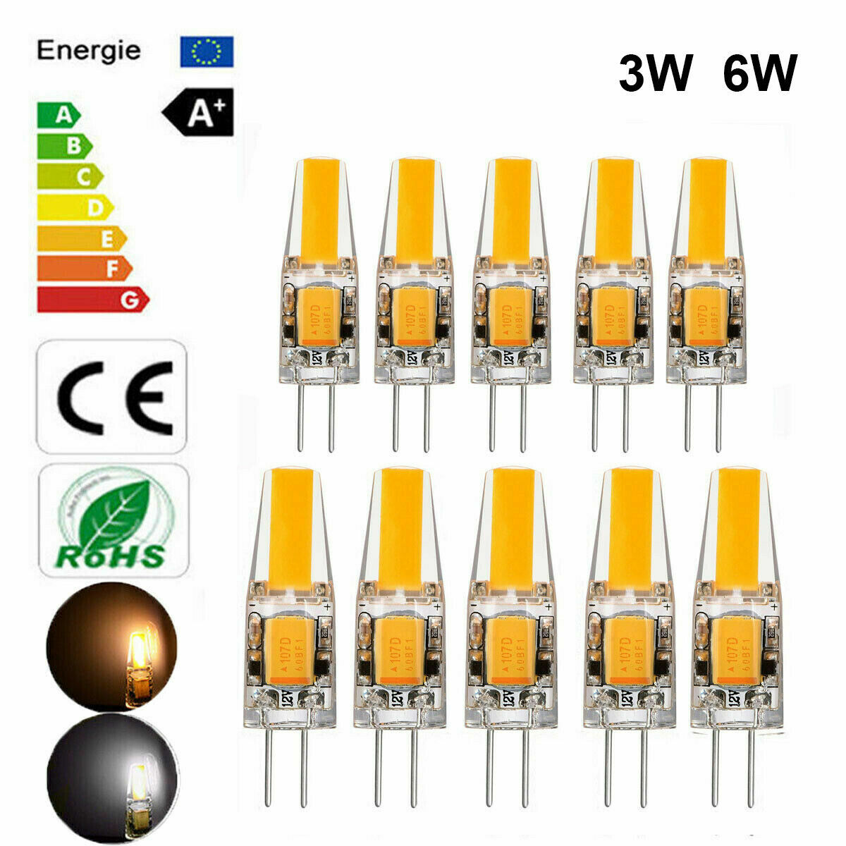 G4 LED 12V AC/DC COB Light 3W 6W High Quality LED G4 COB Lamp Bulb 5/10PCS