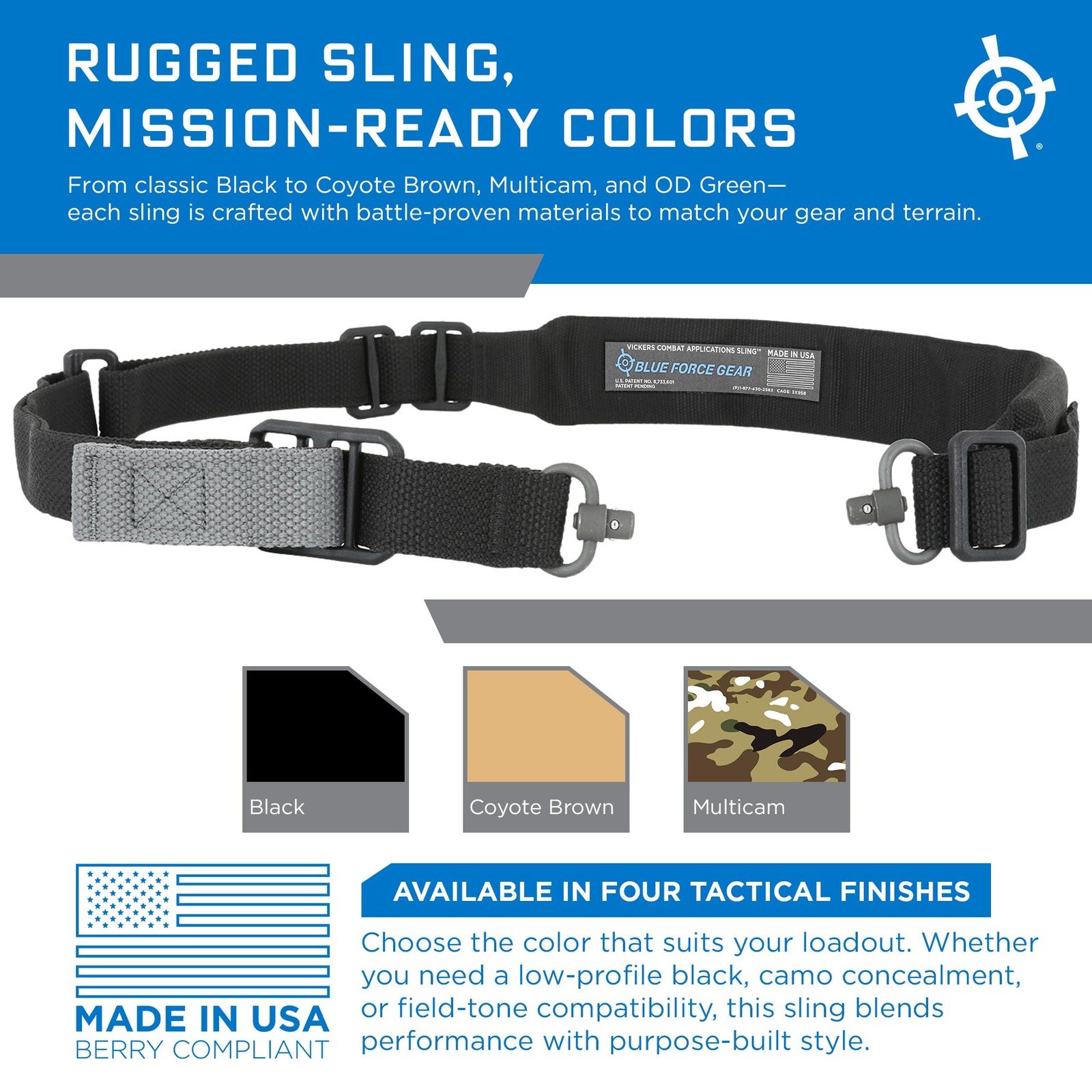 Blue Force Gear Padded - Two Point Adjustable Hunting -