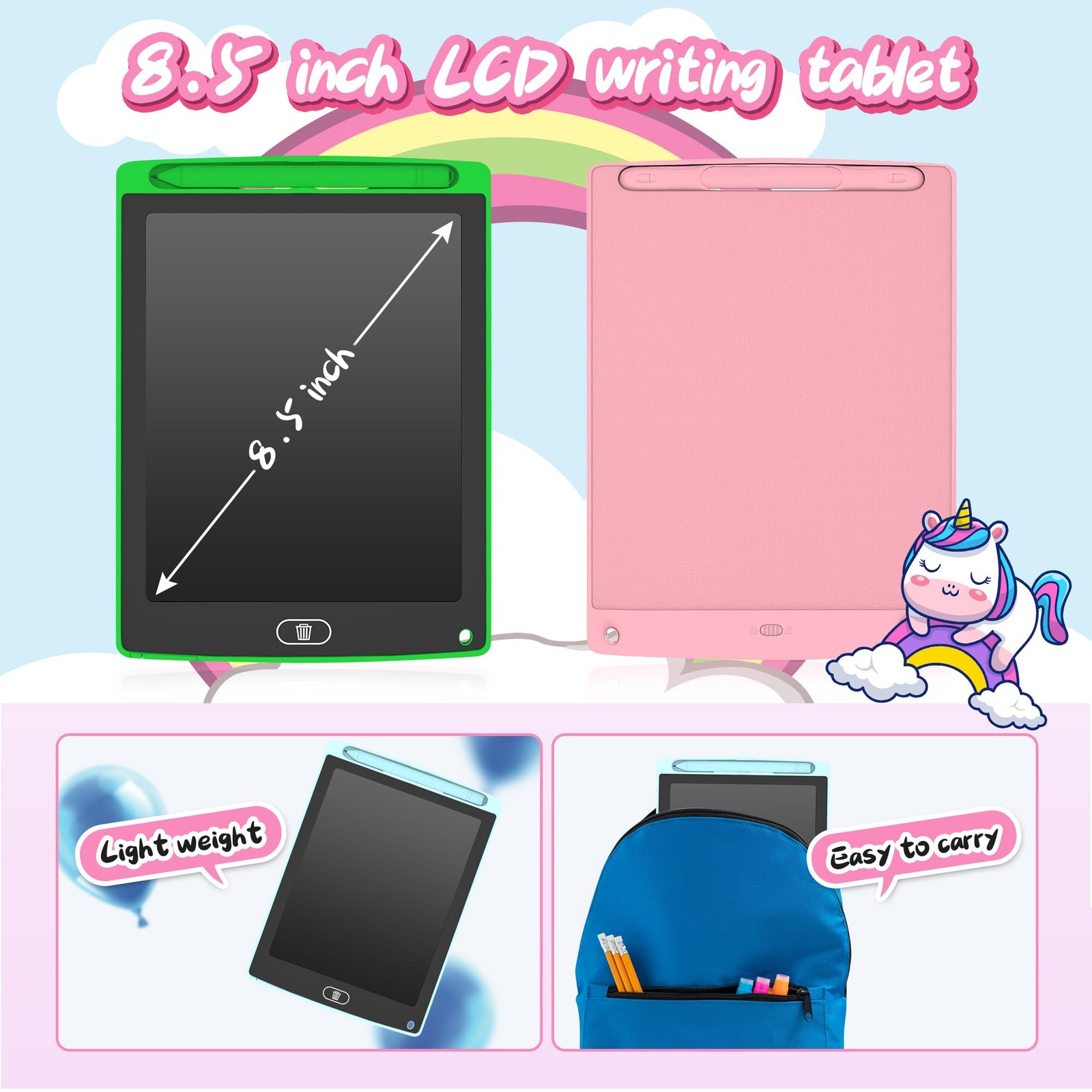 3 Pack LCD Writing Tablet, Colorful Toddler Drawing Tablet Doodle