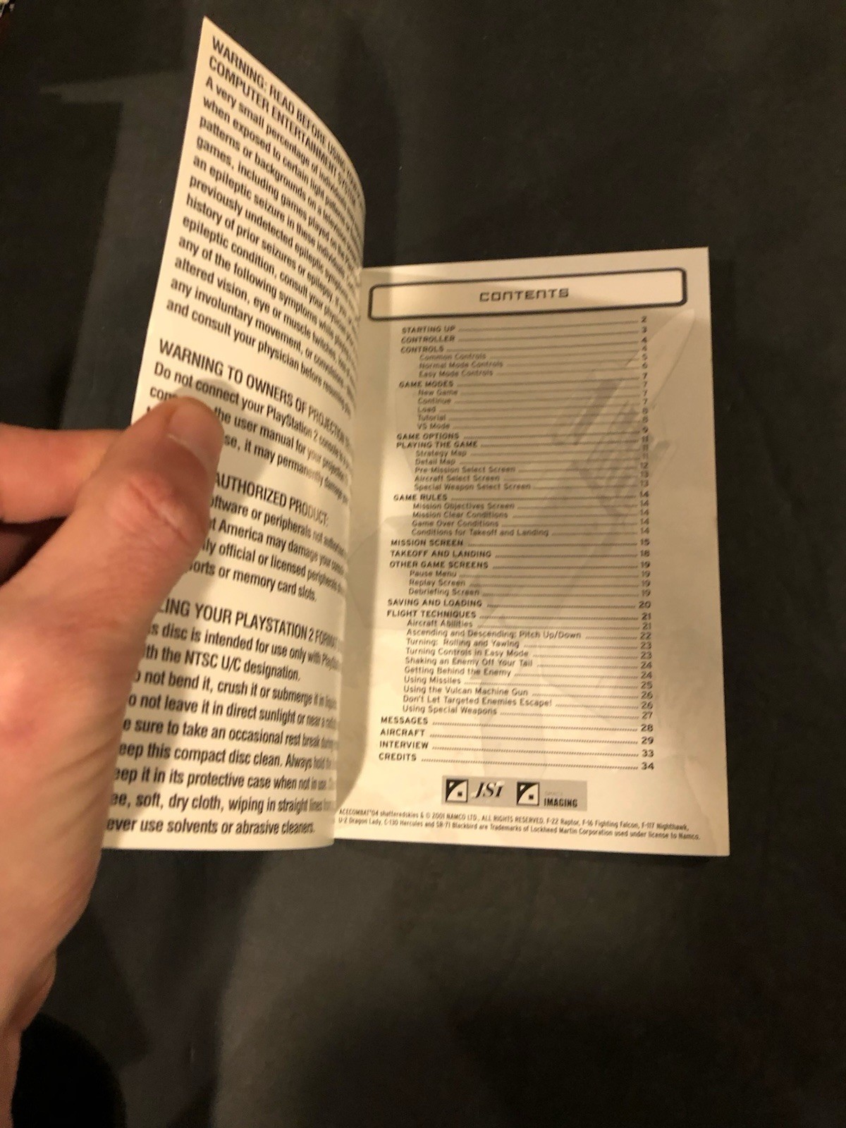 ace combat 04 Shattered Skies ps2 Manual Only