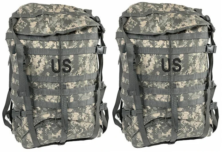 2 Pack FAIR USGI Military Rucksack ONLY Large Field Pack MOLLE II ACU Modular