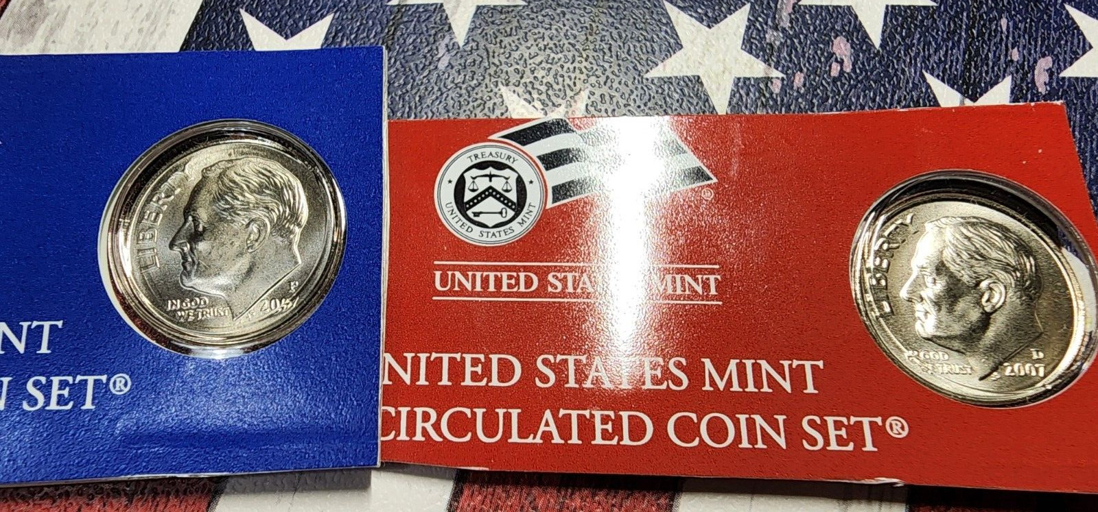 2007 P/D  ROOSEVELT DIMES-SATIN FINISH IN SEALED MINT PLASTIC **FREE SHIPPING**
