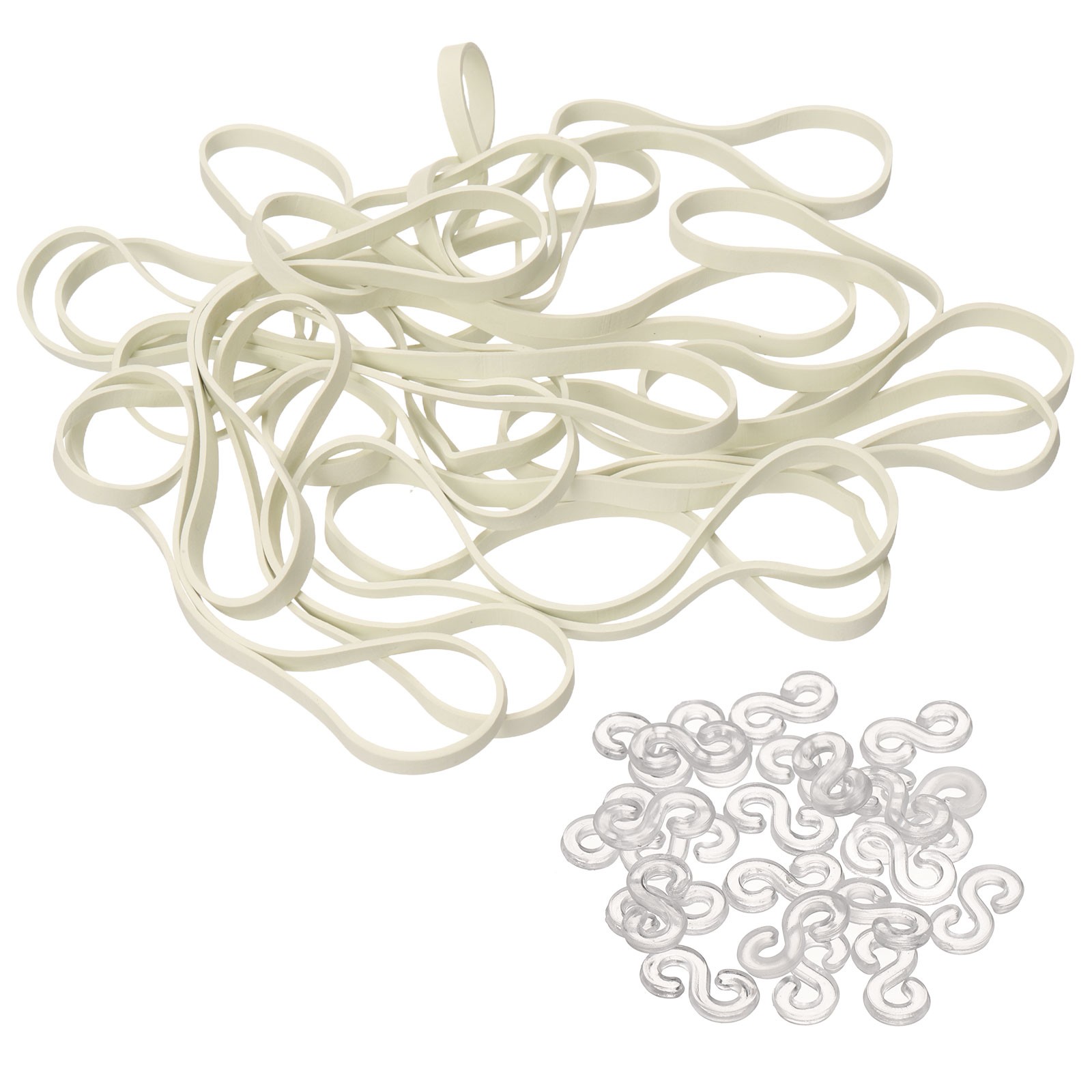 110Pcs Rubber Bands, 5.91x0.24 Inch Elastic Bands Cable Ties for Office, White