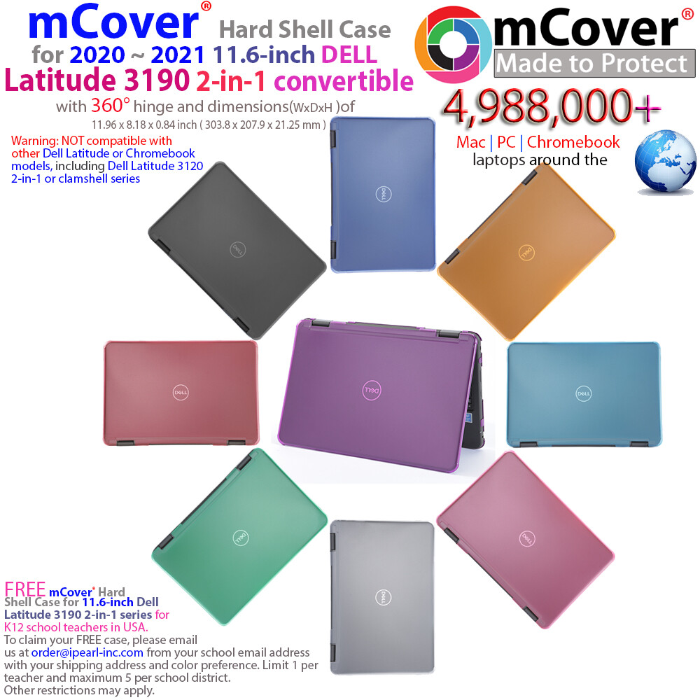 NEW mCover® Hard Case for 2020 11.6" Dell Latitude 3190 2-in-1 convertibl laptop