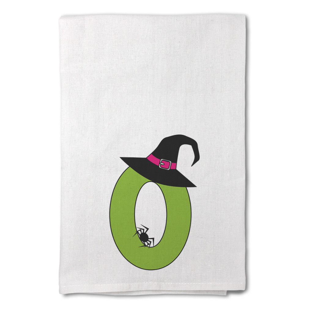 Decor Flour Kitchen Towels Halloween Number Zero Spider Hat Halloween White
