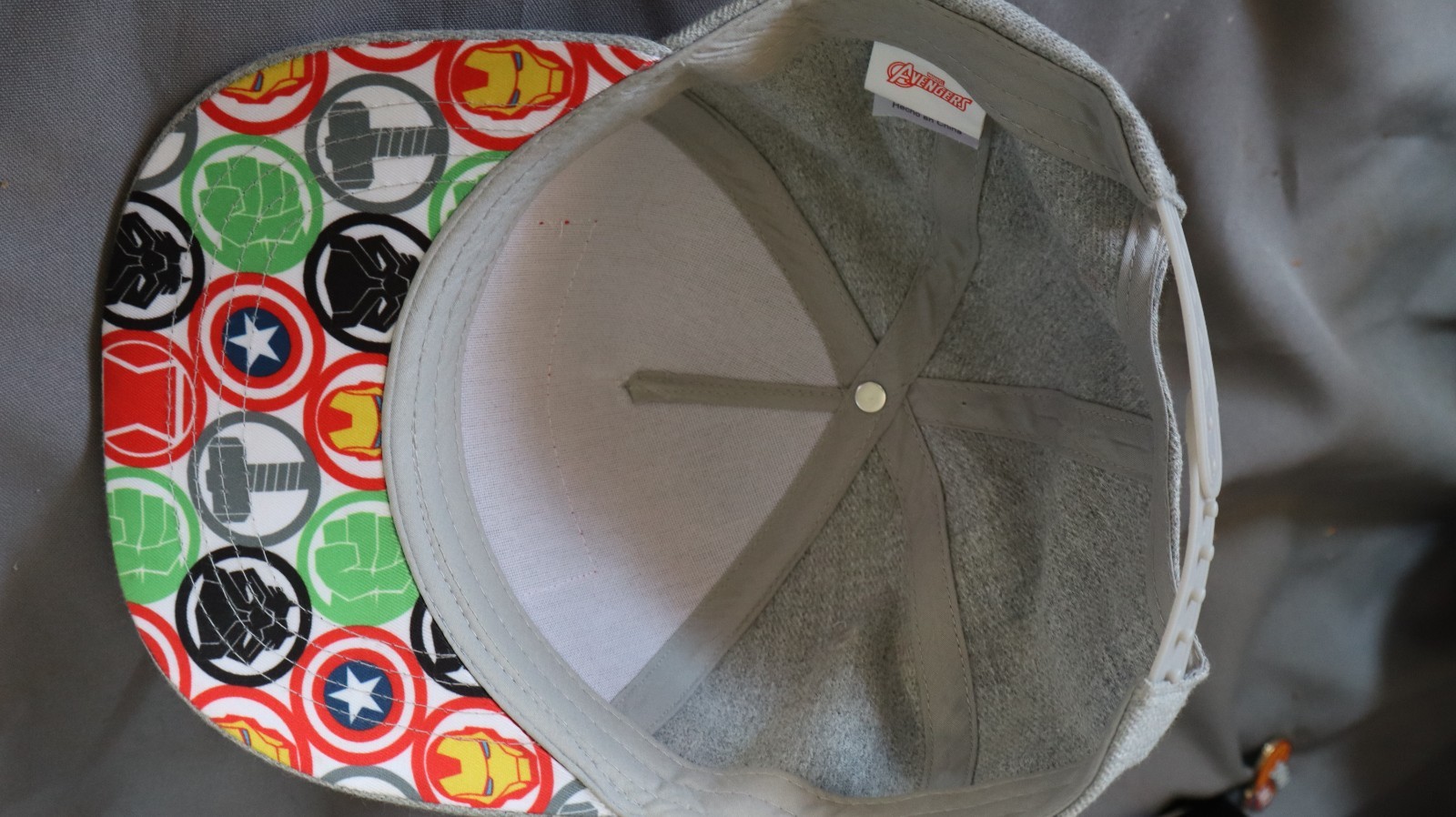 MARVEL AVENGERS GREY SNAP BACK CHILD/YOUTH Hat Cap m5