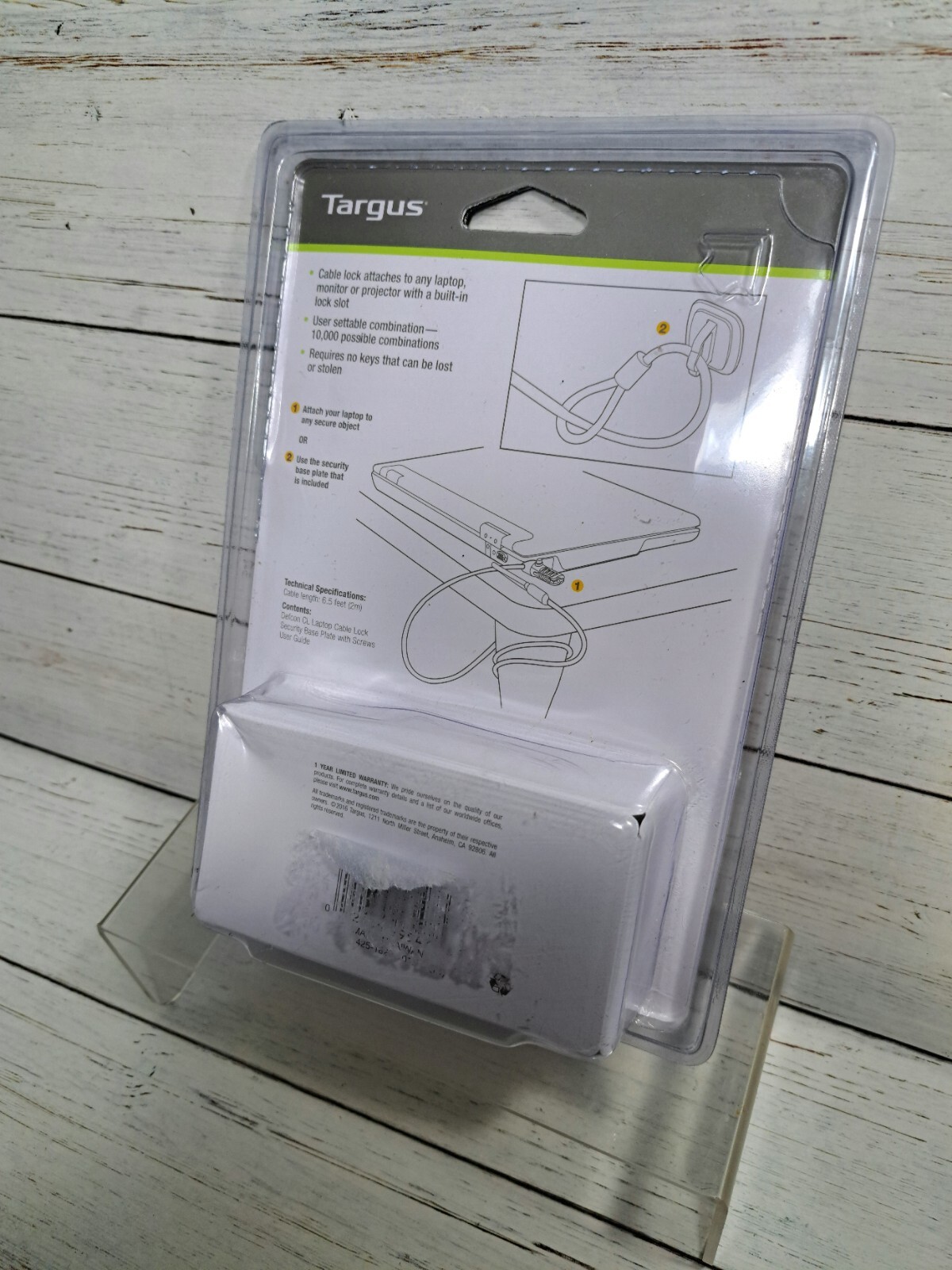 T-Lock Resettable Combo Cable Lock for Laptop Computer and Desktop