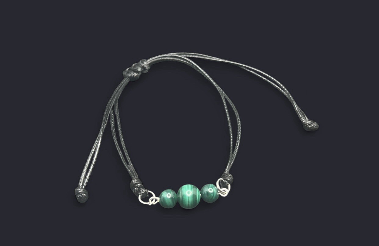 Malachite Genuine Authentic Stone Adjustable Bracelet