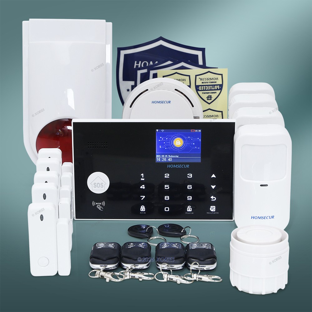 HOMSECUR Wireless&Wired 4G WIFI Home Security Alarm System+4*PIR+Door Sensor