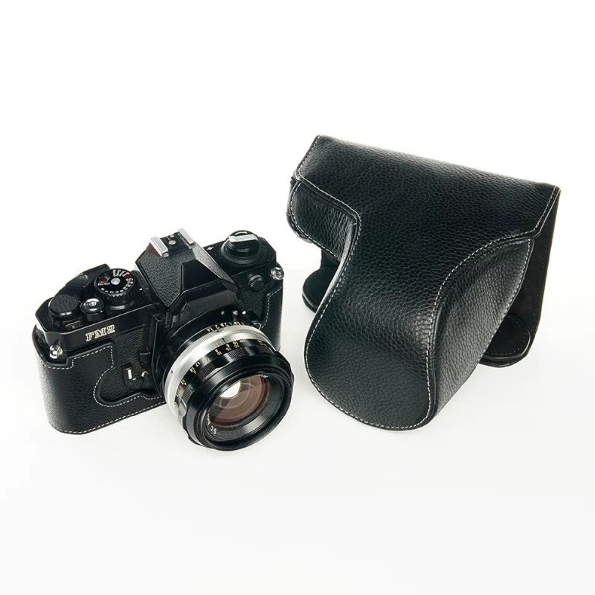 Full Protective Camera Cover Cowhide Leather Storage Bag For Nikon FM2 FE FE2 FM