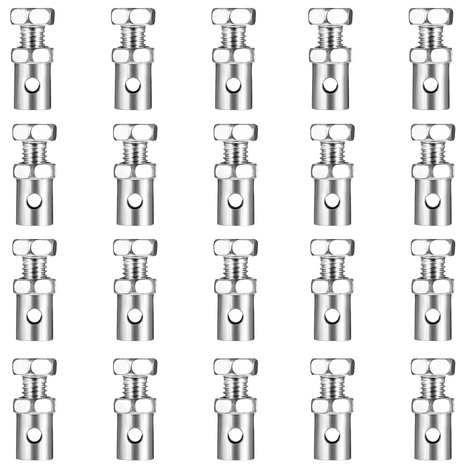 20PCS Throttle Cable Ends 1/8" Universal Cables Repair Kit, Silver