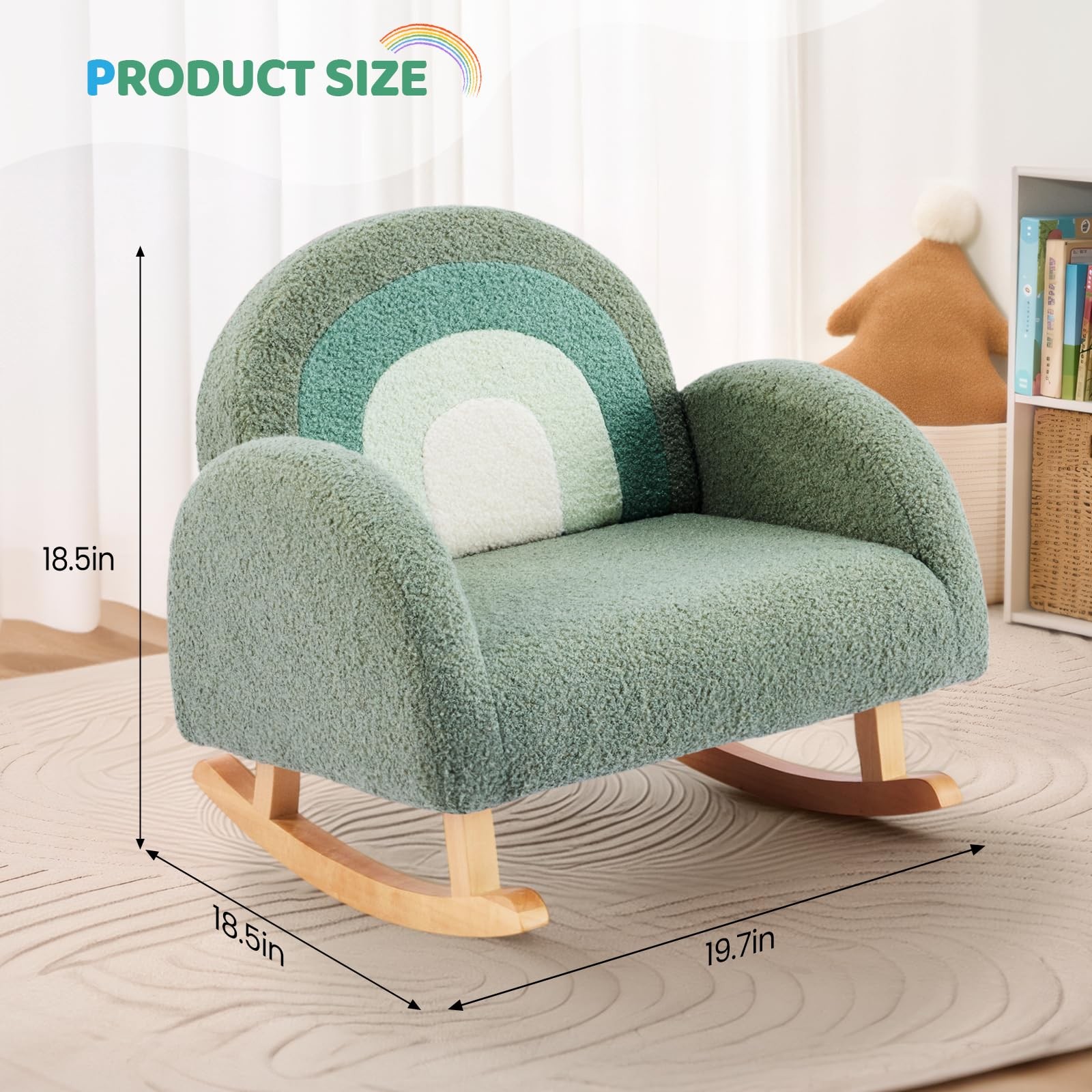 Kids Rocking Chair, Toddler Swaying Couch with Solid Wood Rocker Armchair Gift
