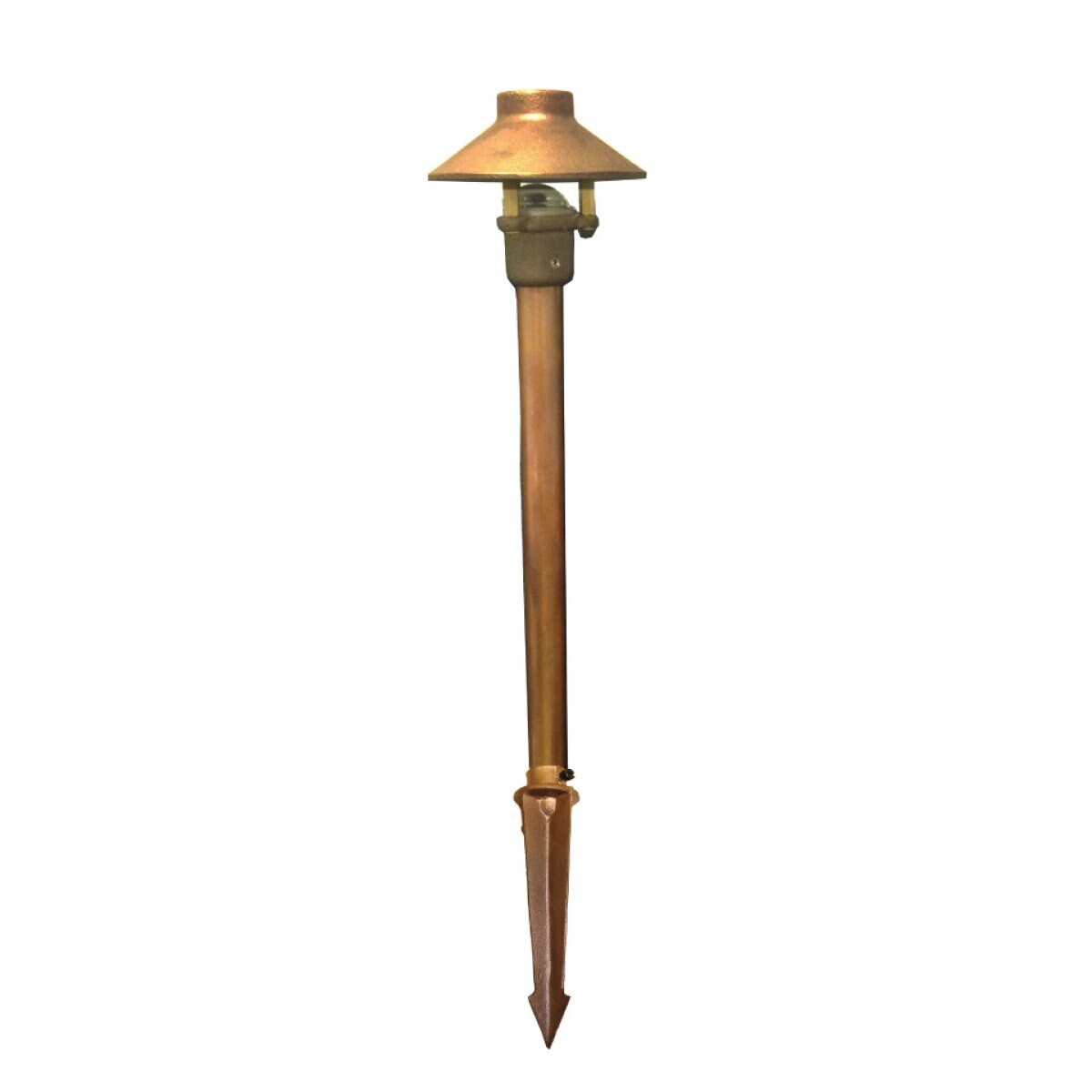 CAST Mini-China Hat Path Light Bronze 2700K 25ft Wire 6" Stake