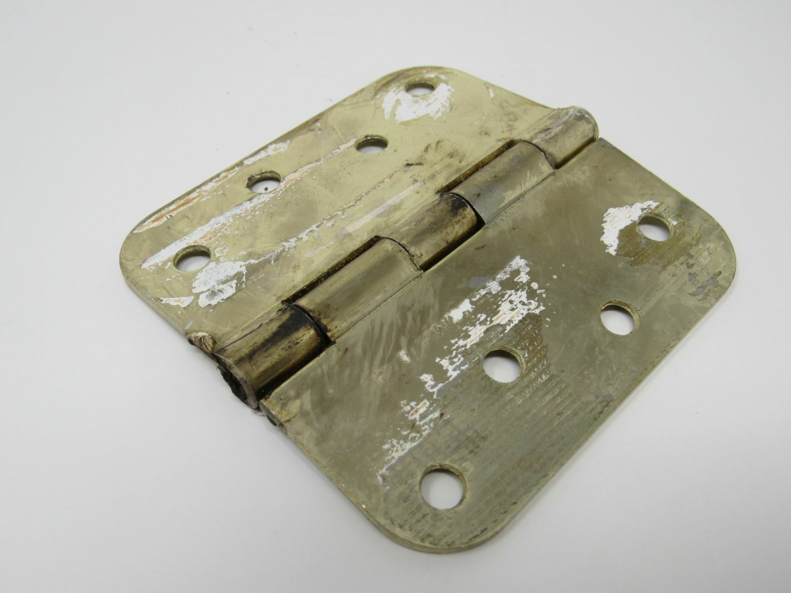 Standard Door Hinge 4-in Polished Brass 4 Holes Rounded Corners