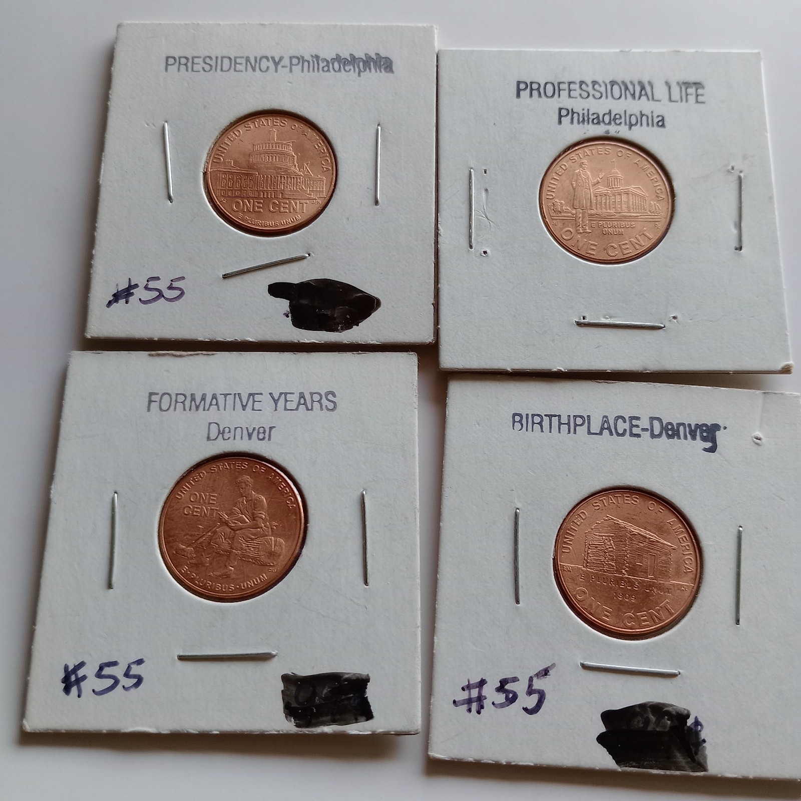 2009 Lincoln Penny Cents -  Set Of 4 Coins The Informative Years
