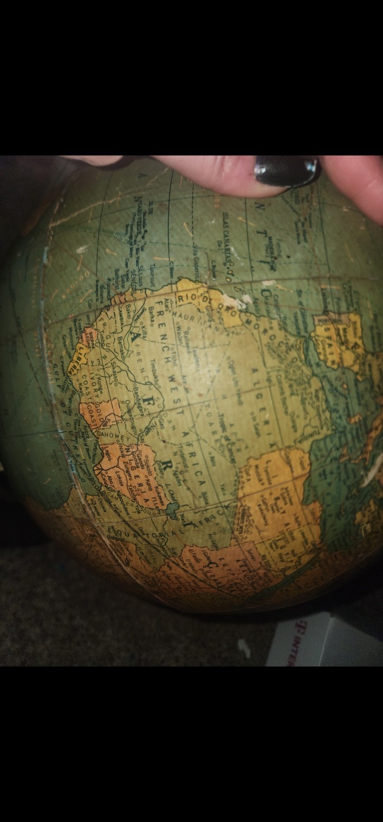RARE Antique WW2 Era 1945 Replogle 12" Standard Tabletop Globe