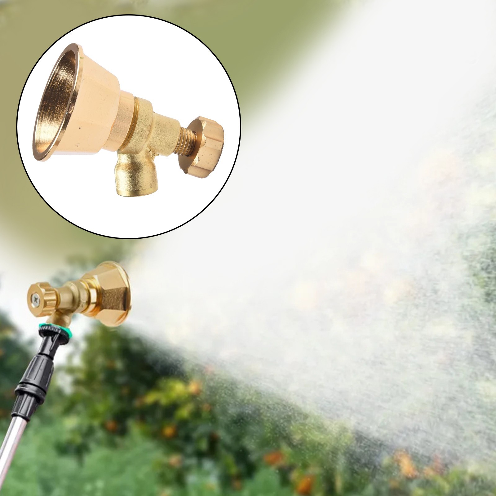 Enhanced Adjustable Aluminum Gold Sprayer Nozzle for Agricultural Atomization