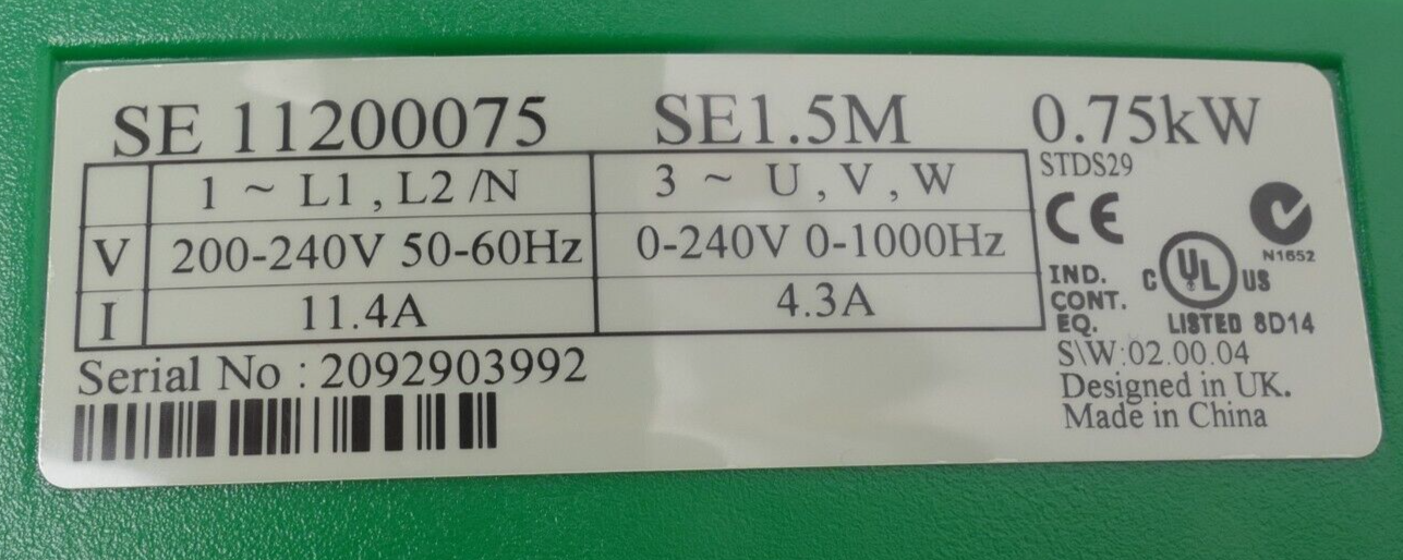 Control Techniques Commander SE 094502 | SE1.5M | SE 11200075