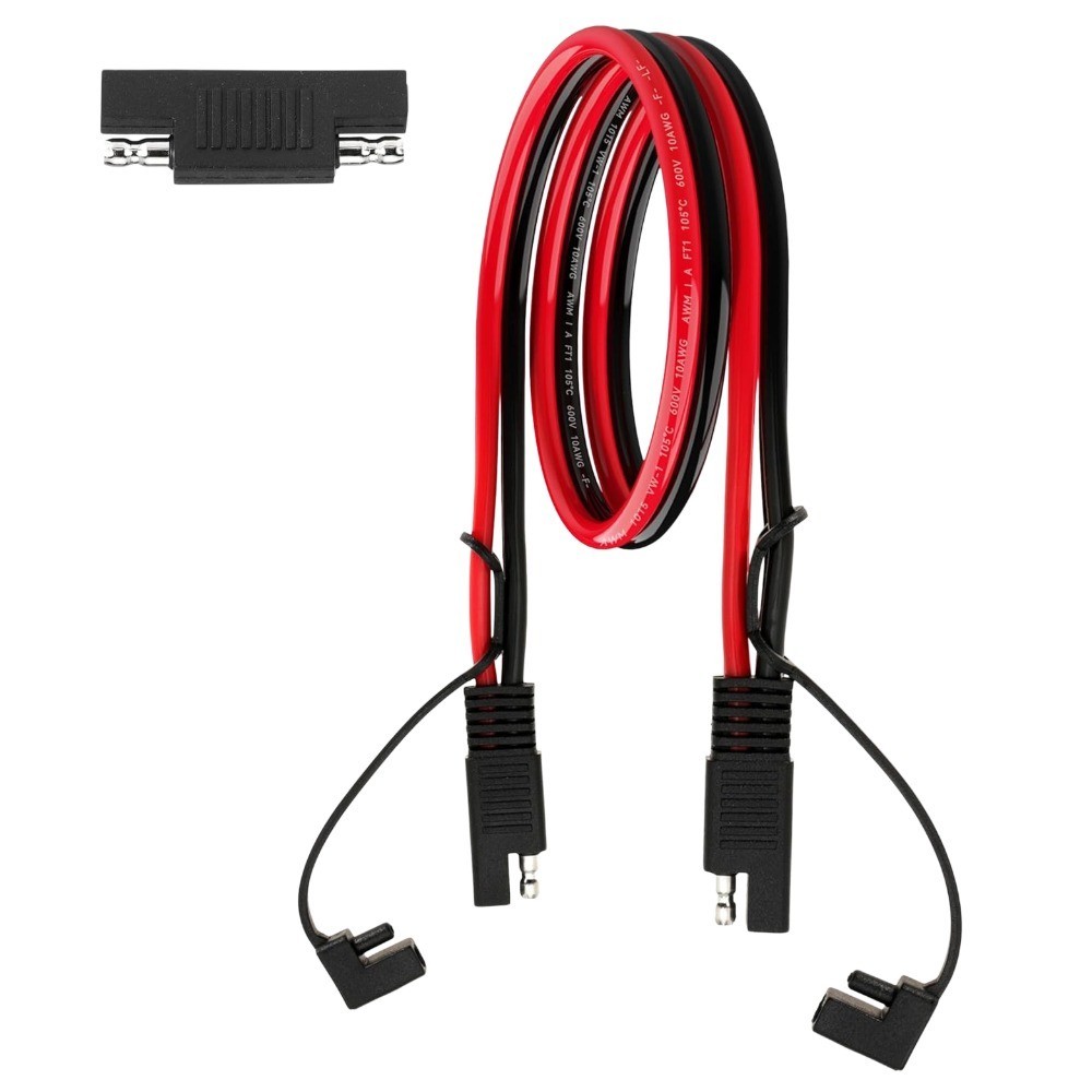 1FT 10AWG SAE Extension Cable with Polarity Reverse Adapter for RV,Solar Panel