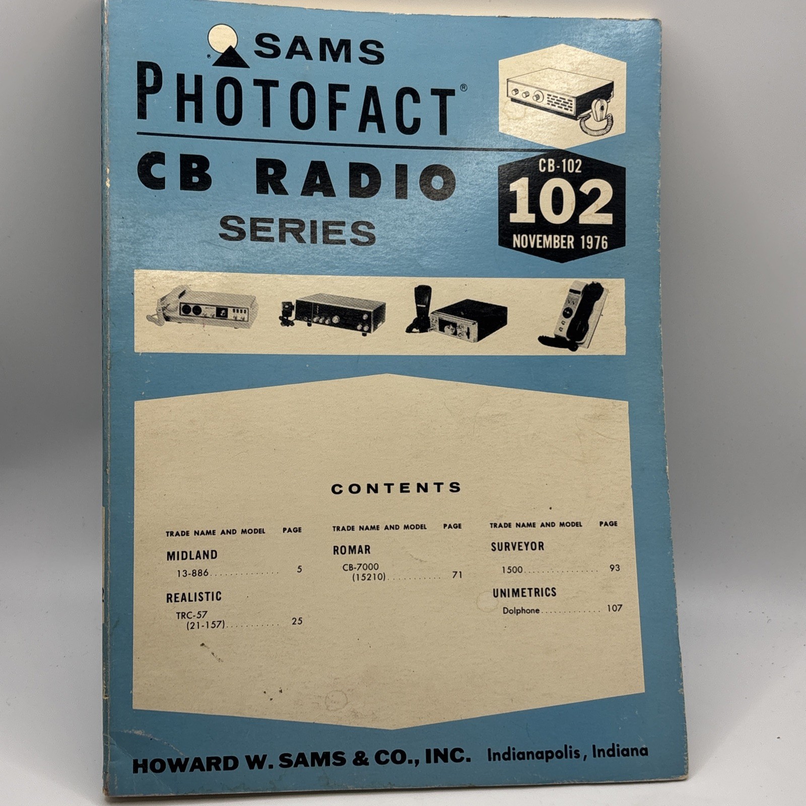 Sams Photofact CB Radio Series Vol.102 November 1976 CB-102