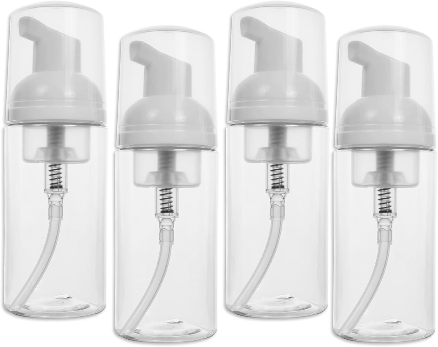 2oz Travel-Sized Foaming Pump Bottles,4PCS Empty Foam A-clear