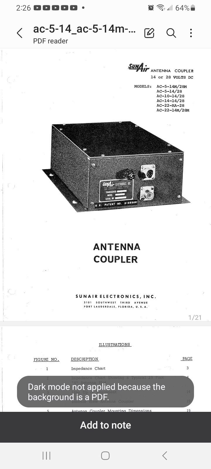 Vintage 1960's Sunair AC 14-28 Antenna Coupler