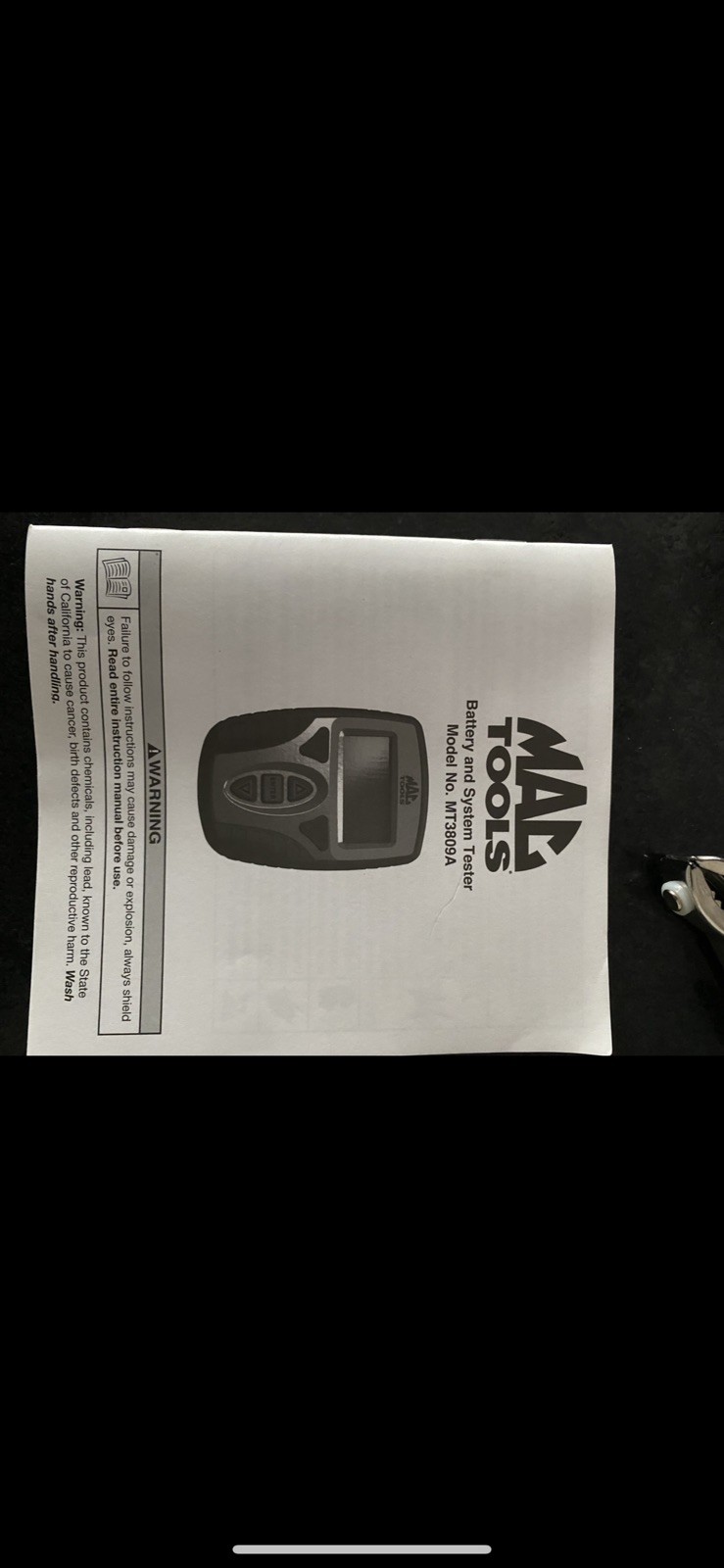 MAC TOOLS BATTERY & CHARGING SYSTEM TESTER.