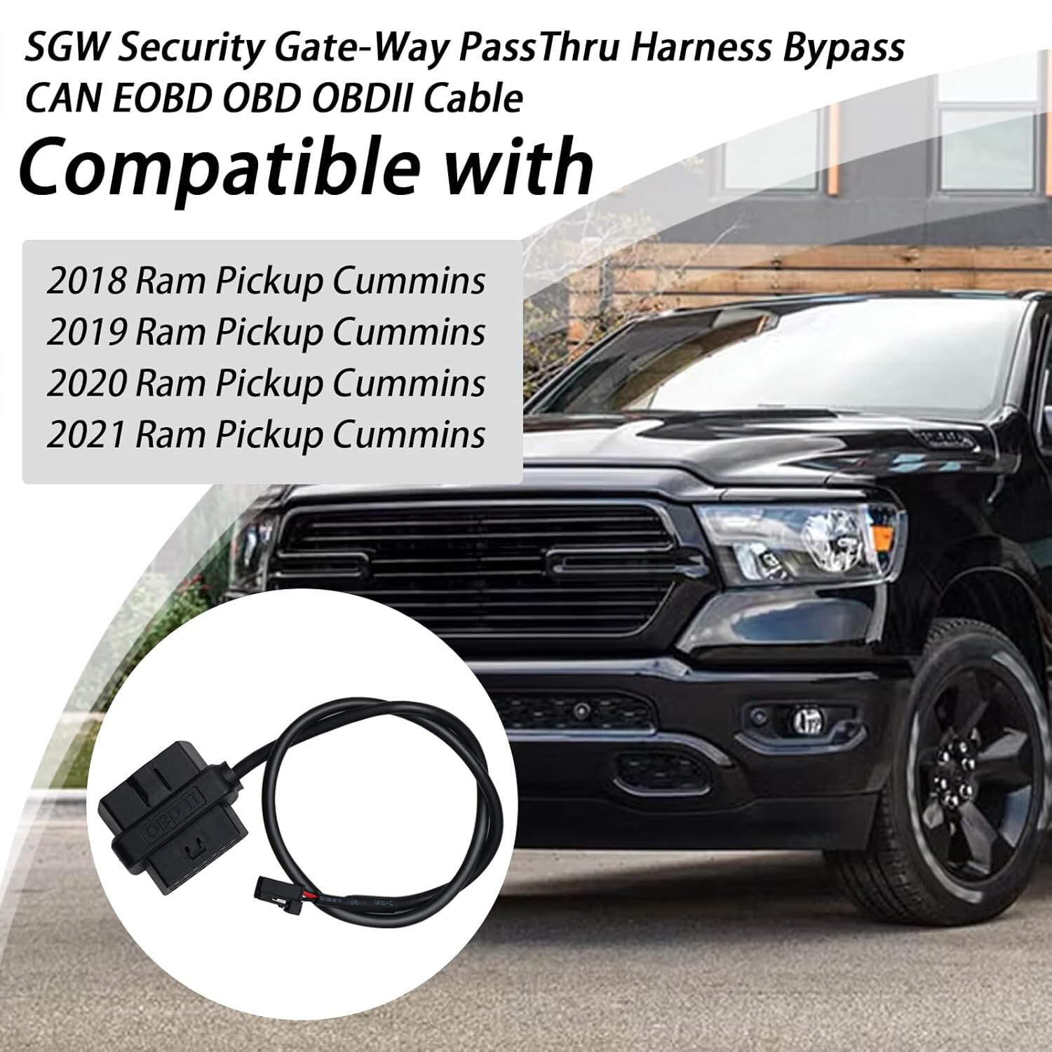 For 2018 - 2023 Ram Pickup Cummins SGW Security Gateway PassThru Harness Bypass