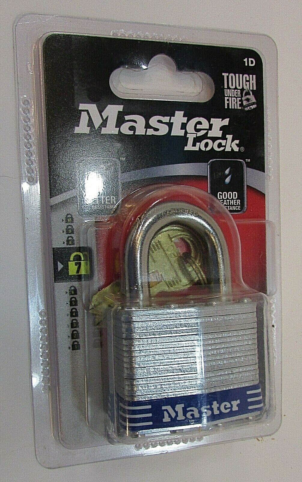 New 2017 Master Padlock 1D Shed Gate Tool Chest etc 2-1/2" tall 1" Gate FREE S/H