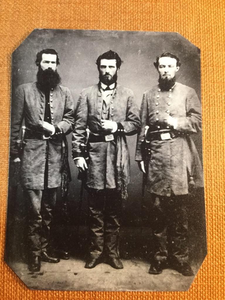 trio of Confederate officers Historical Museum Quality  tintype C1215RP