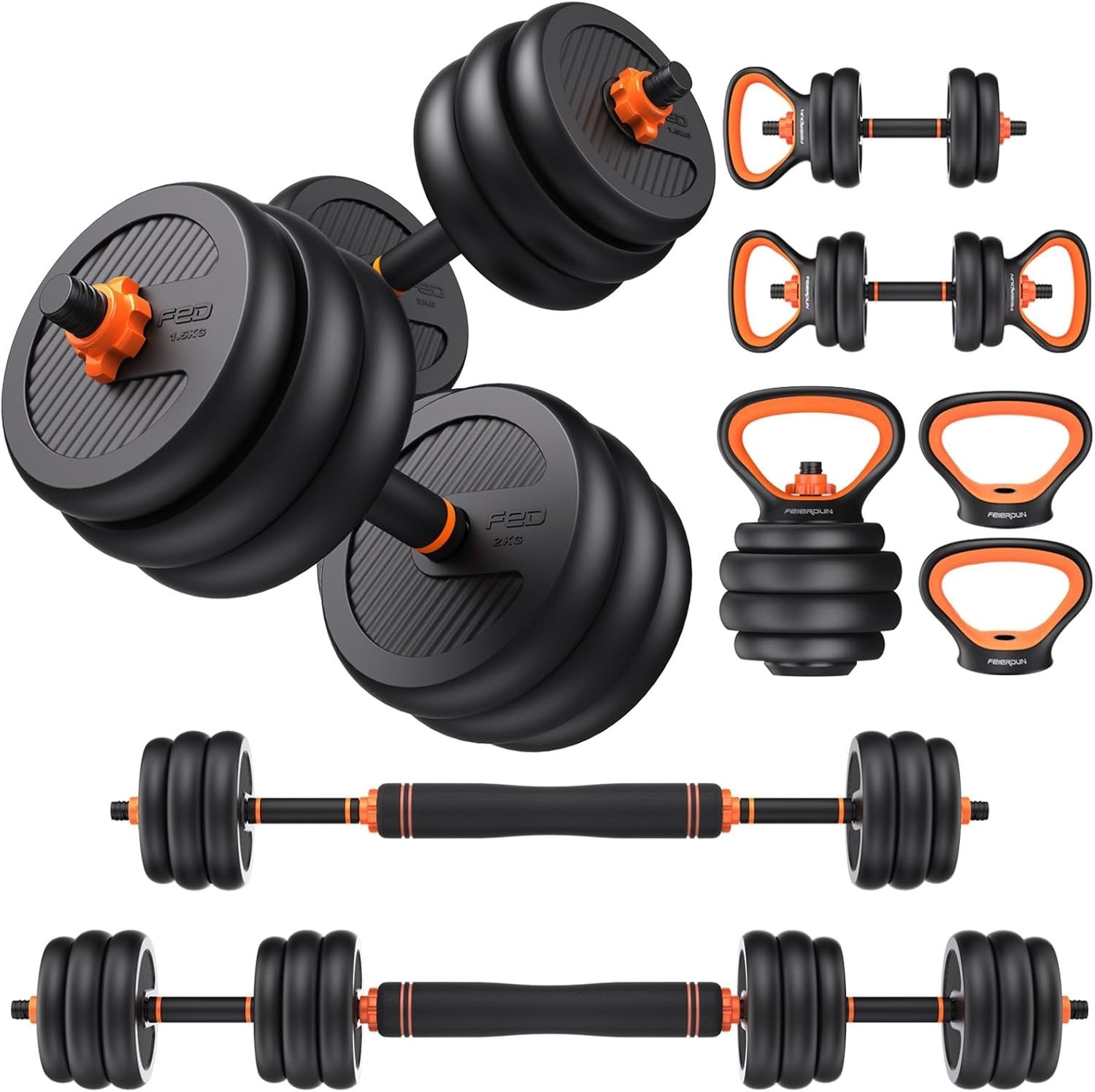 Versatile DS2 5-in-1 Adjustable Dumbbells Set: Eco-Friendly Weight Solution