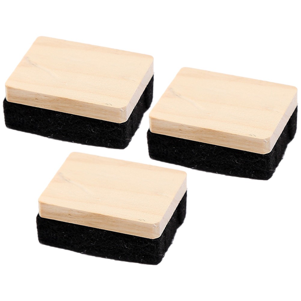 3 Pcs Chalkboard Eraser Black Whiteboard Dry Erasers for Blackboard