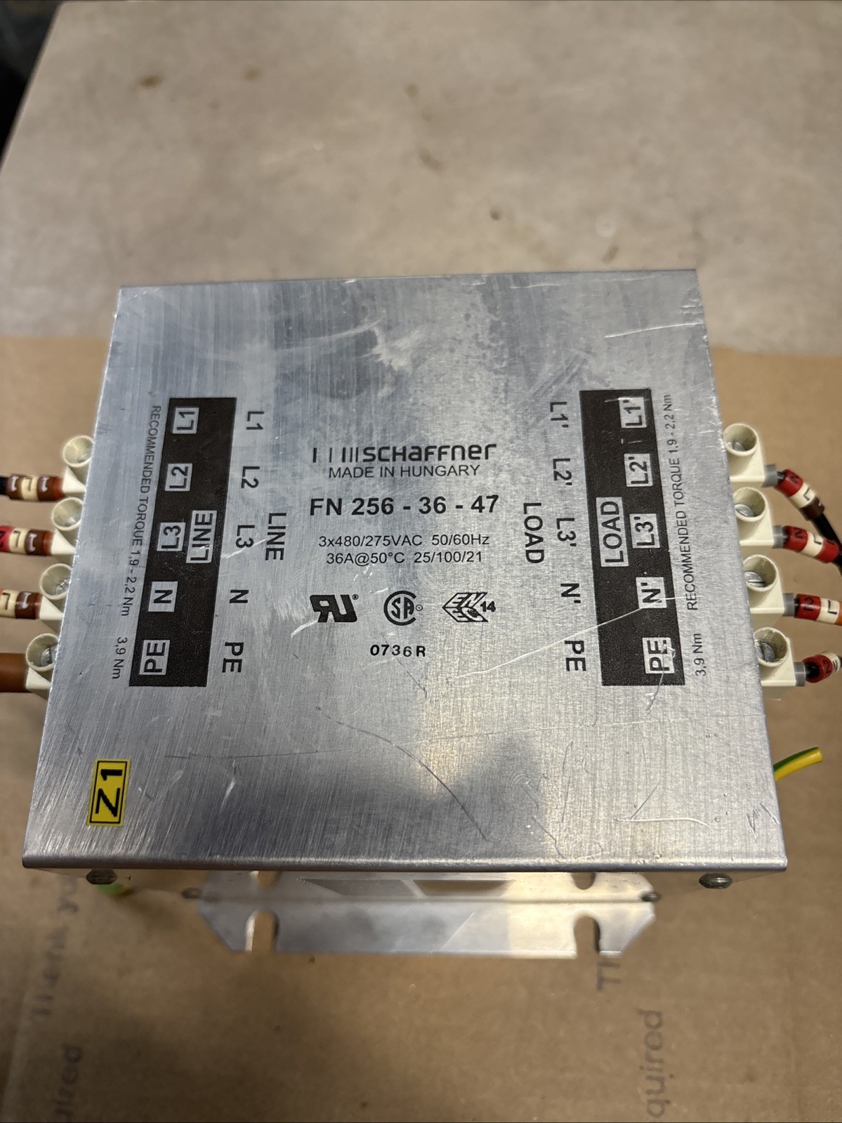Schaffner Netzfilter / 480VAC/50-60Hz / FN256-36-47