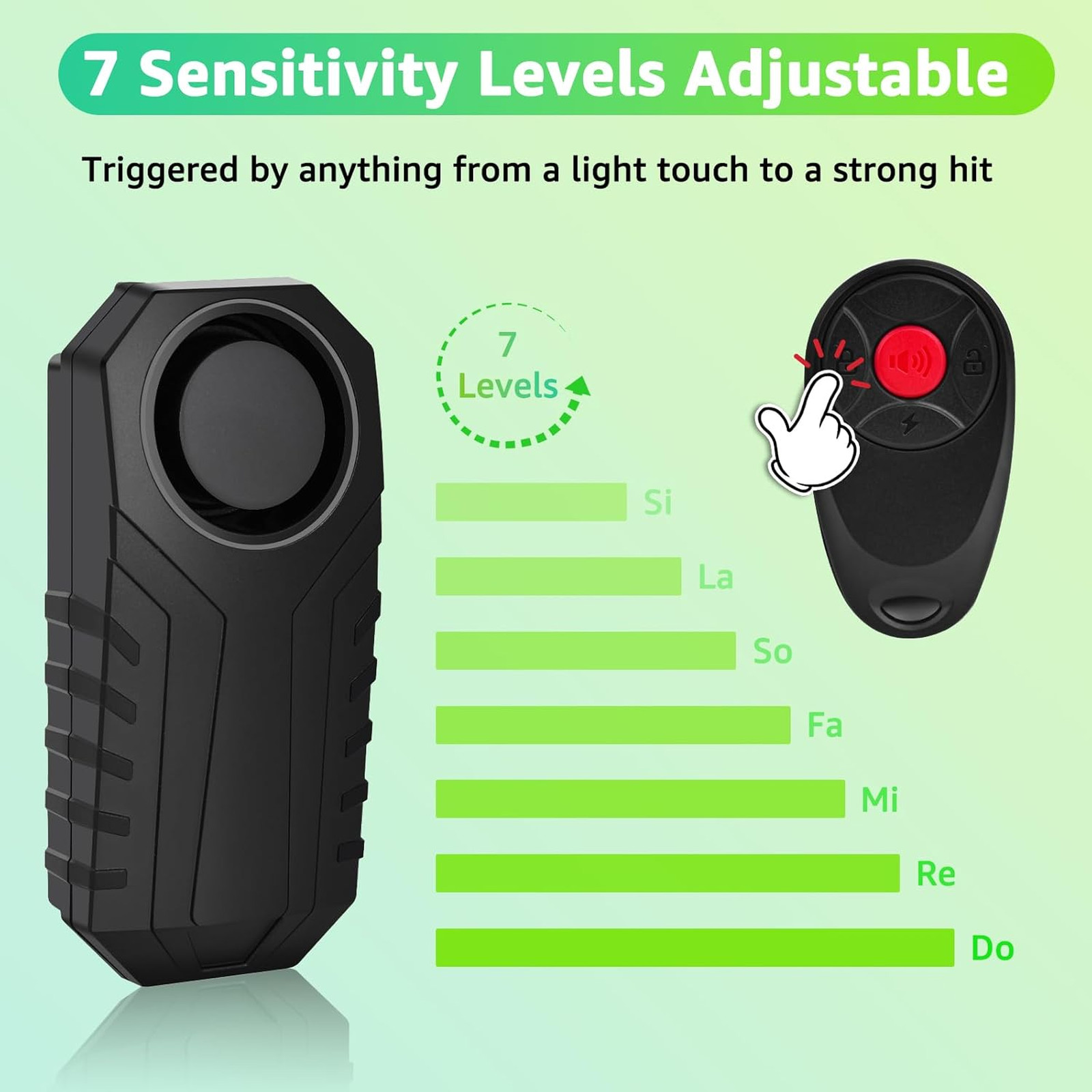 Motorcycle Alarm System with Remote 113dB Waterproof Adjustable Volume and