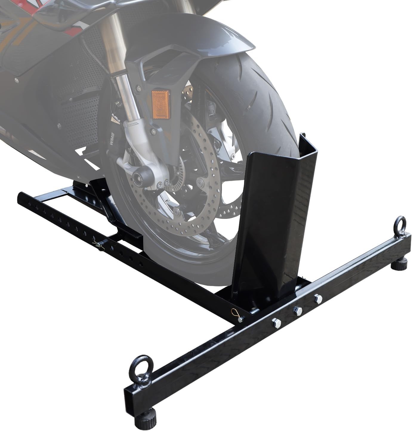 Motorcycle Wheel Chock, Stand Up to 1800LBs, Wide Range 3 Black