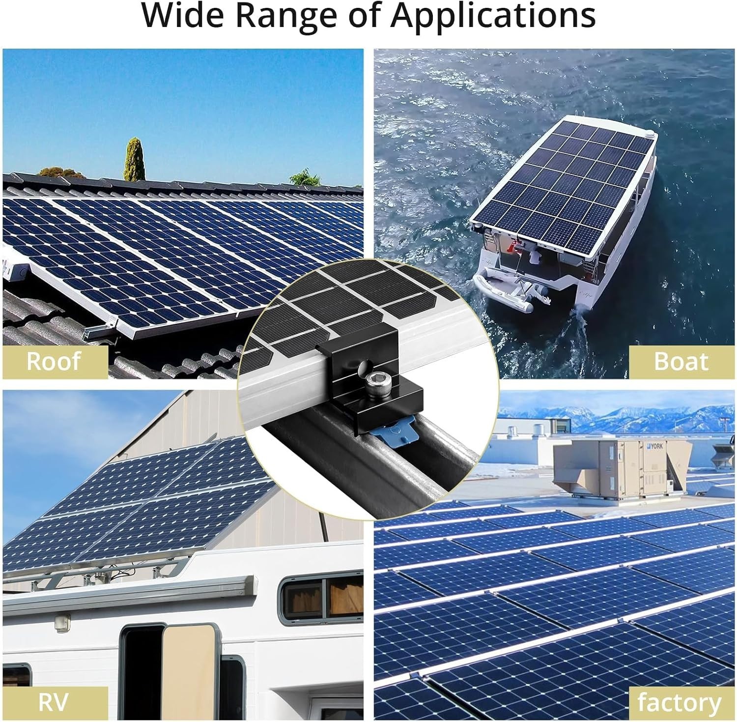10PCS Solar Panel End Clamp for Standard Aluminum 30/35mm Solar Panel Brackets