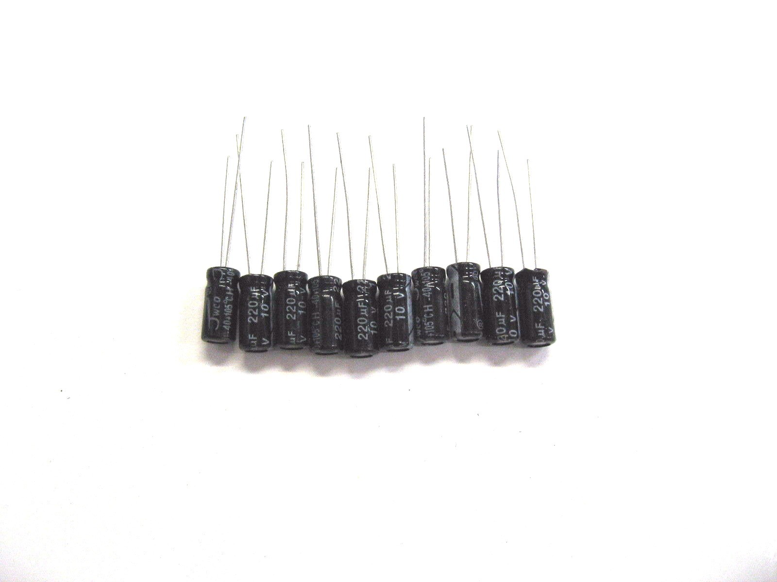 220uF 10V (10x)  Electrolytic Capacitors 10V 220uF Volume 5x11 mm