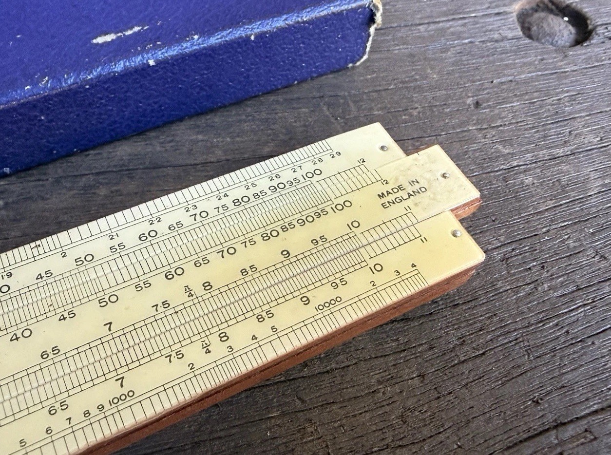 Vintage Unique Log Log Slide Sliding Rule & Case Measuring Drawing Old Tool