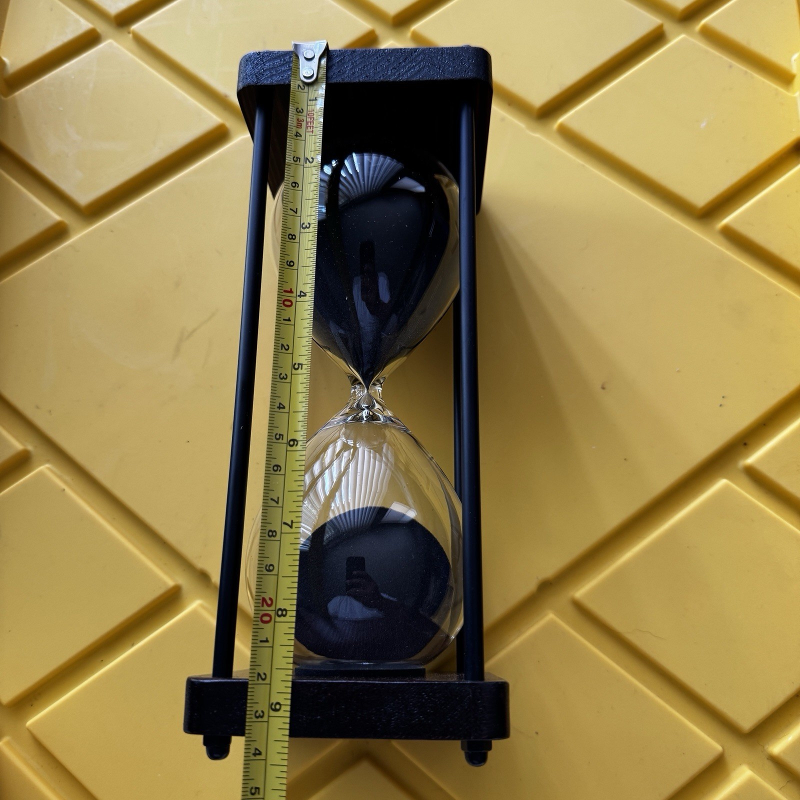 Large Hourglass Timer 60 Minute, Decorative Wooden Sandglass, Black