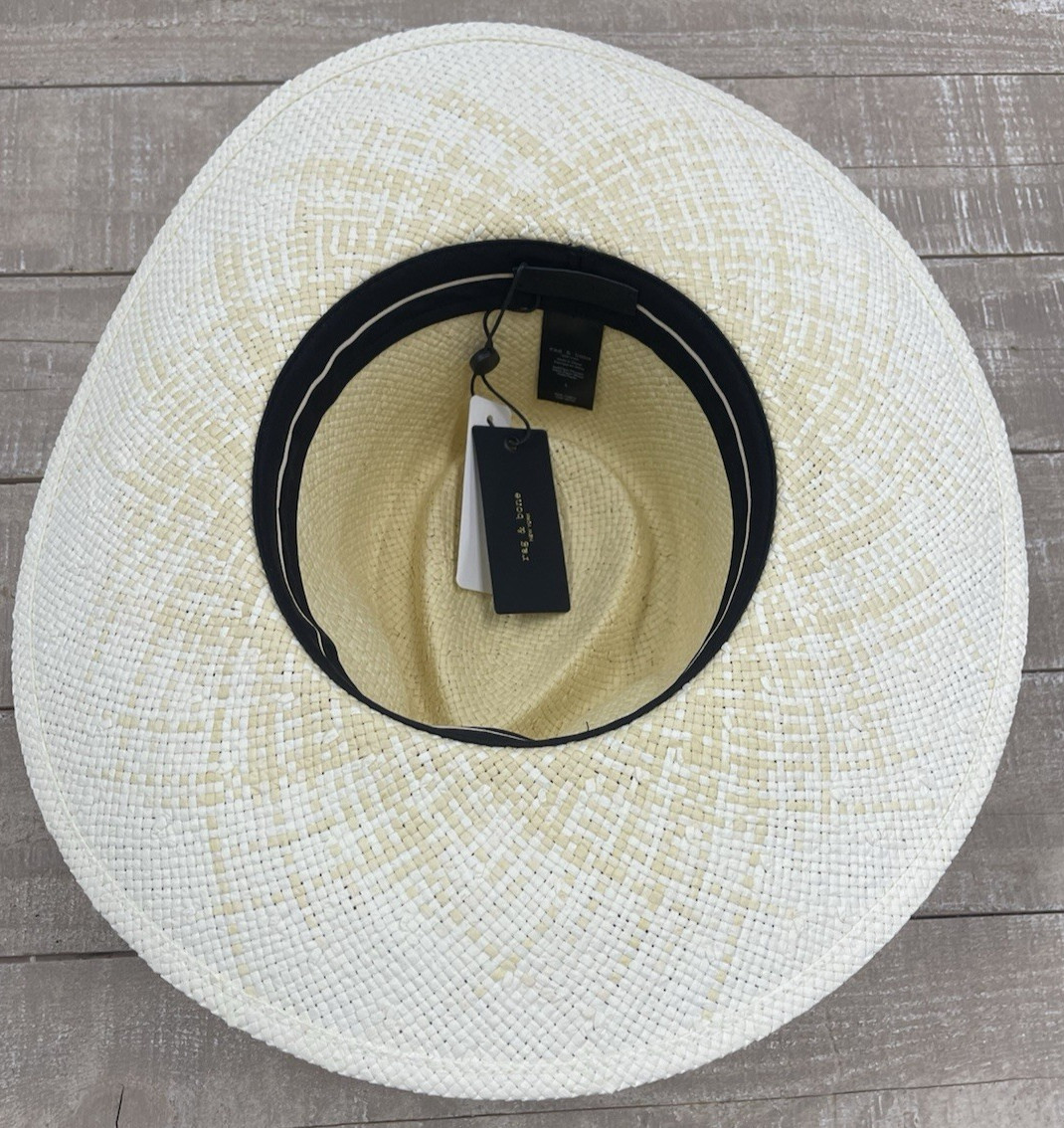 NWT Rag & Bone $228 Maya Straw Fedora In Cream/Ivory Size: Small