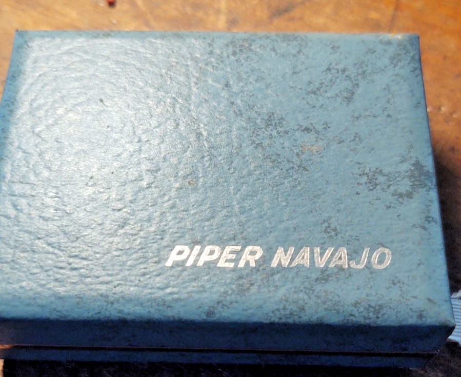 Vintage Stunning Cufflinks & Tie Clip Set Piper Navajo Airplane , Gold Filled