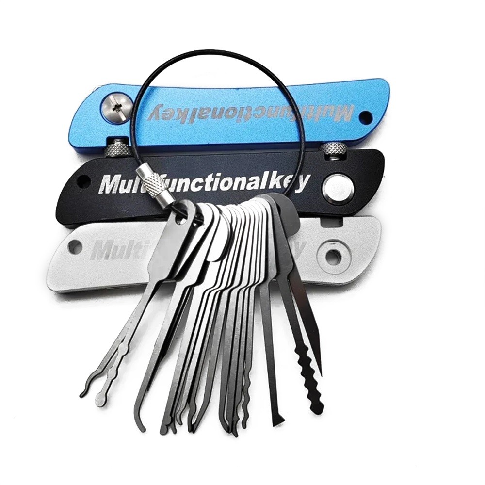 Compact Foldable 21-in-1 Home Door Key Remover Tools for Beginner's Tool Set