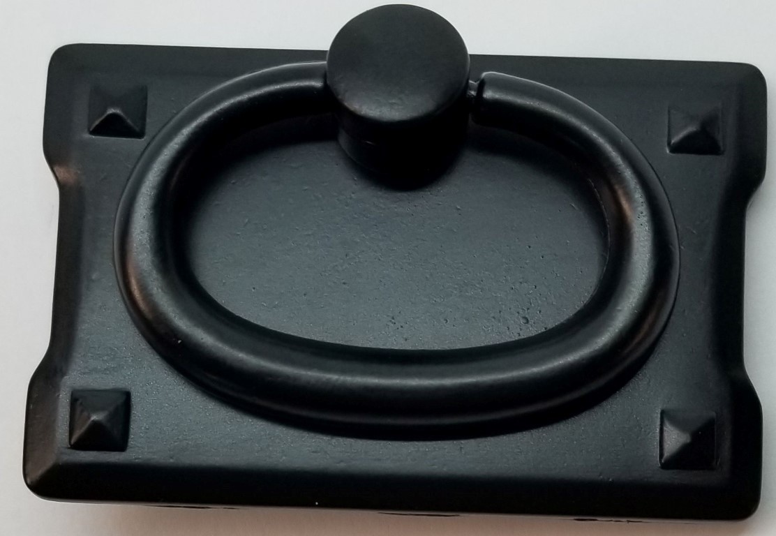 Flat Black Single Horizontal Mission Style Drawer Pull zinc alloy cast antique