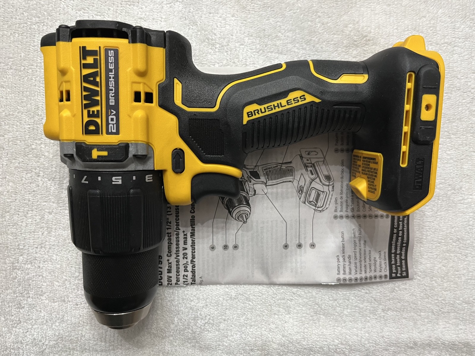 New Dewalt DCD799B 20V Max 1/2" Atomic 2 Speed Brushless Hammer Drill Driver