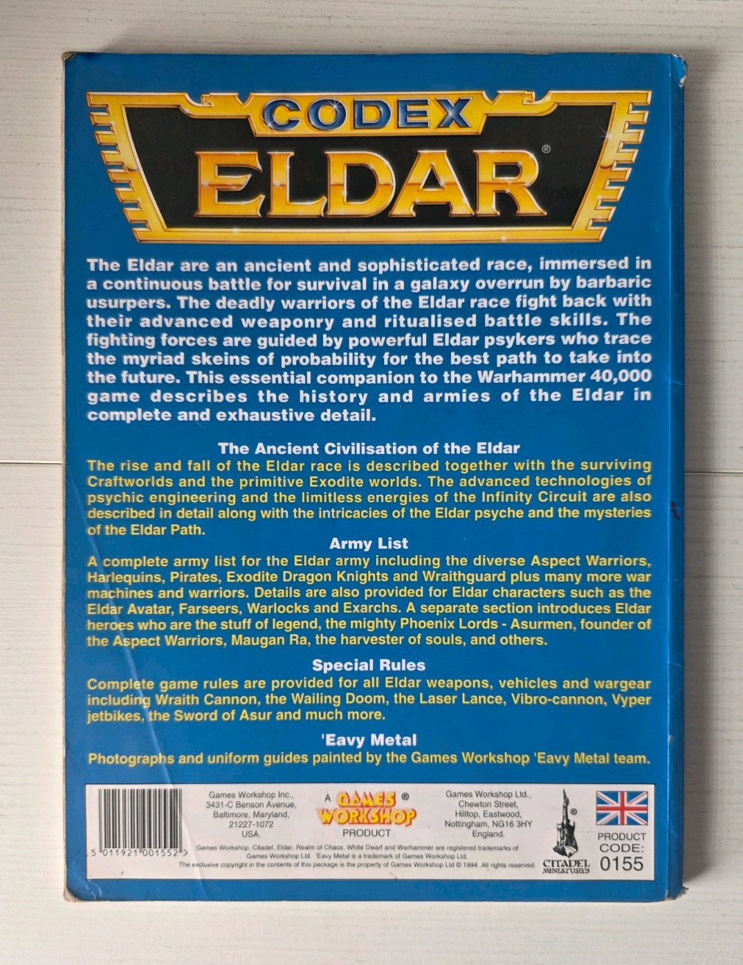 Warhammer 40K Codex Eldar 2nd Edition SIGNED BY RICK PRIESTLEY Armies Book 1994